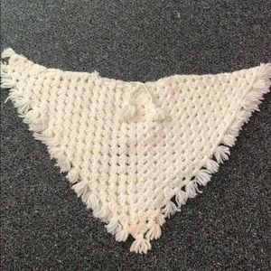 Vintage Knit Crochet Poncho for Baby Girl Handmade